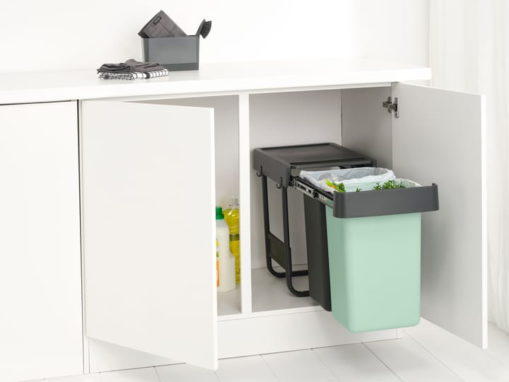 Sort&Go Sisäänrakennettavat ämpärit, 2x15 L, Tummanharmaa Brabantia