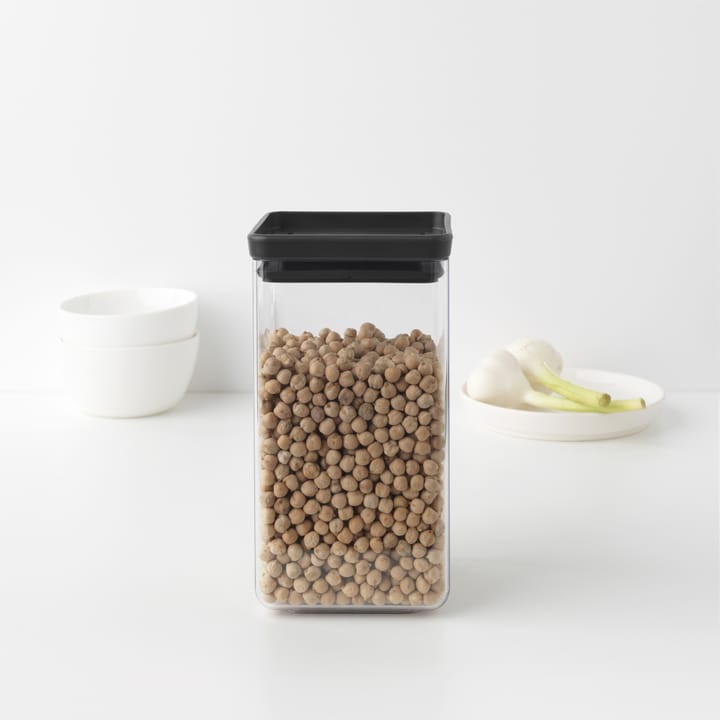 TASTY+ neliö säilytyspurkki 1,6 L, Tummanharmaa Brabantia