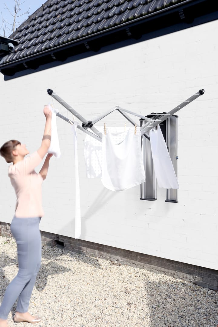 WallFix kuivausteline 24 m suojalaatikolla, Harmaa Brabantia