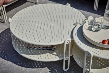 Blixt sohvapöytä - Pearl white, Ø85 cm - Brafab