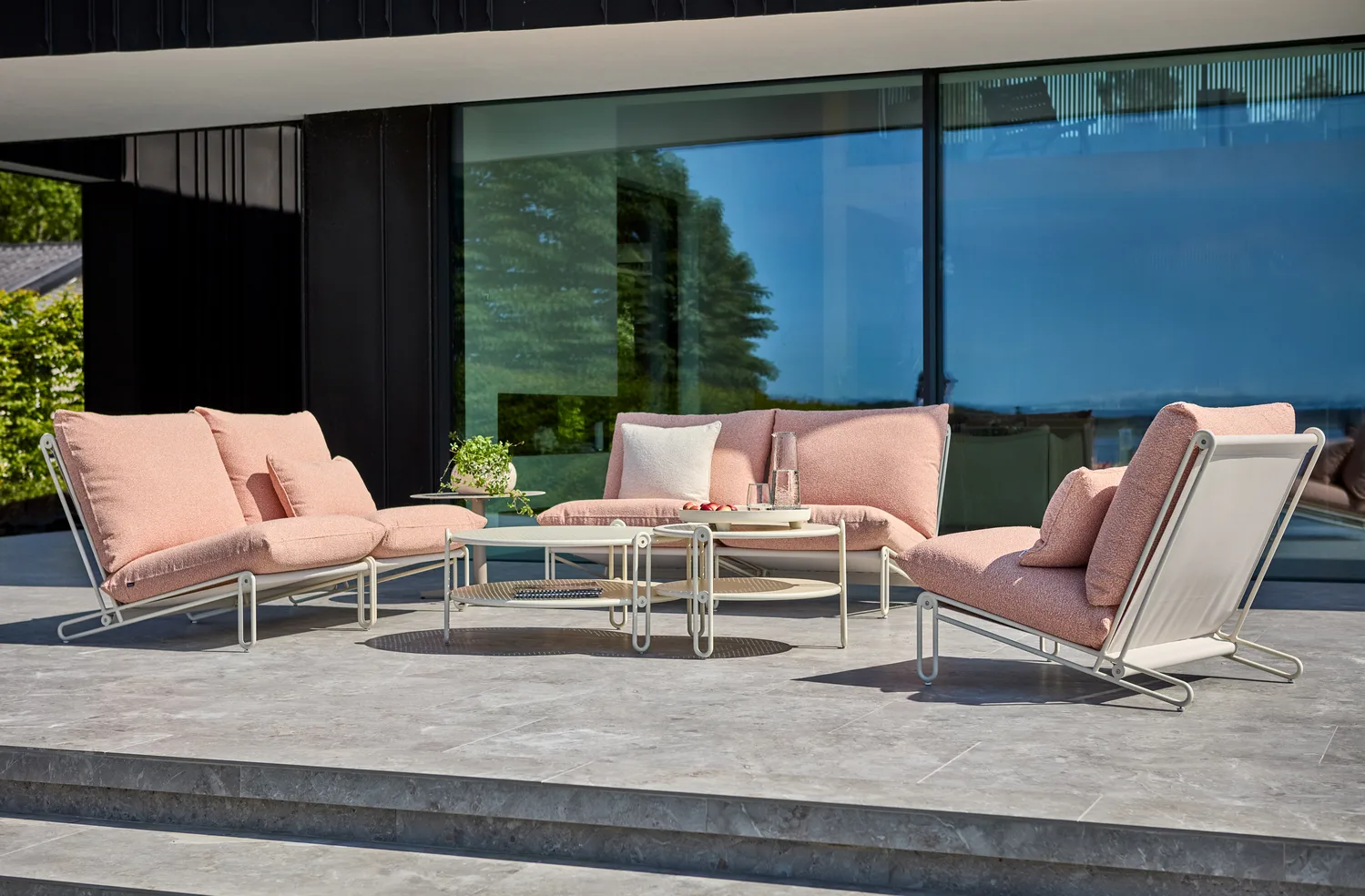 Blixt sohvapöytä, Pearl white, Ø85 cm Brafab