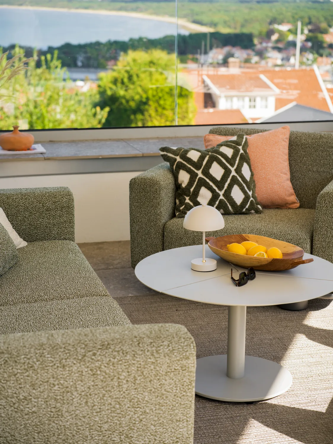 Bolster sohva, Antrasiitti-teddy verde, 2,5-istuttava Brafab