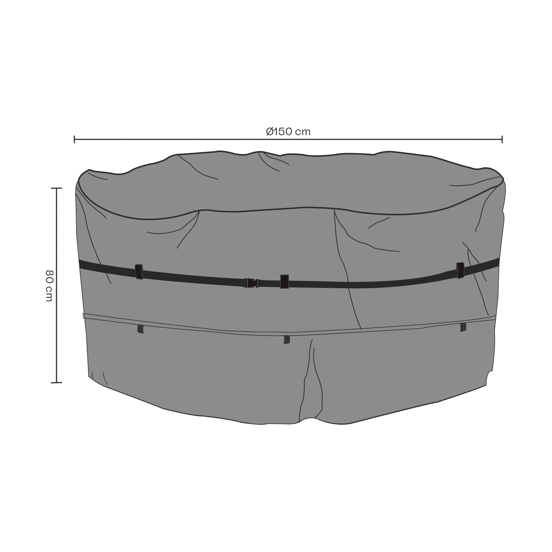 Brafab kalustesuoja ruokailuryhmä, Musta 150x80 cm Brafab