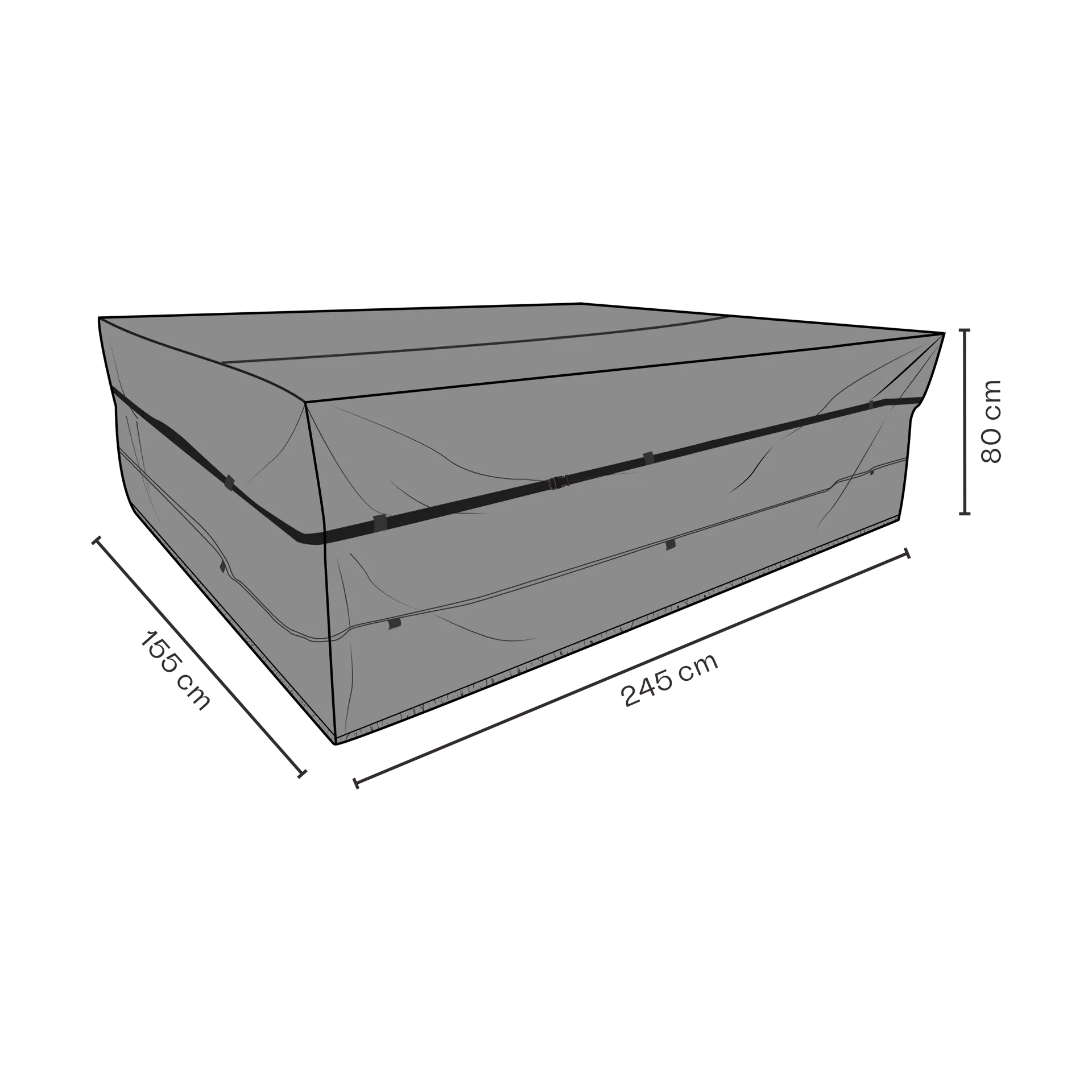 Brafab kalustesuoja ruokailuryhmä, Musta 245x155 cm Brafab