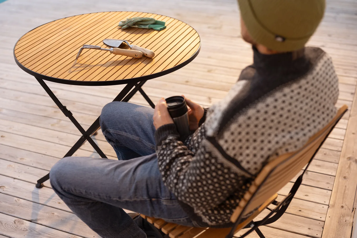 Brewer ruokapöytä, Musta teak, Ø85 cm Brafab