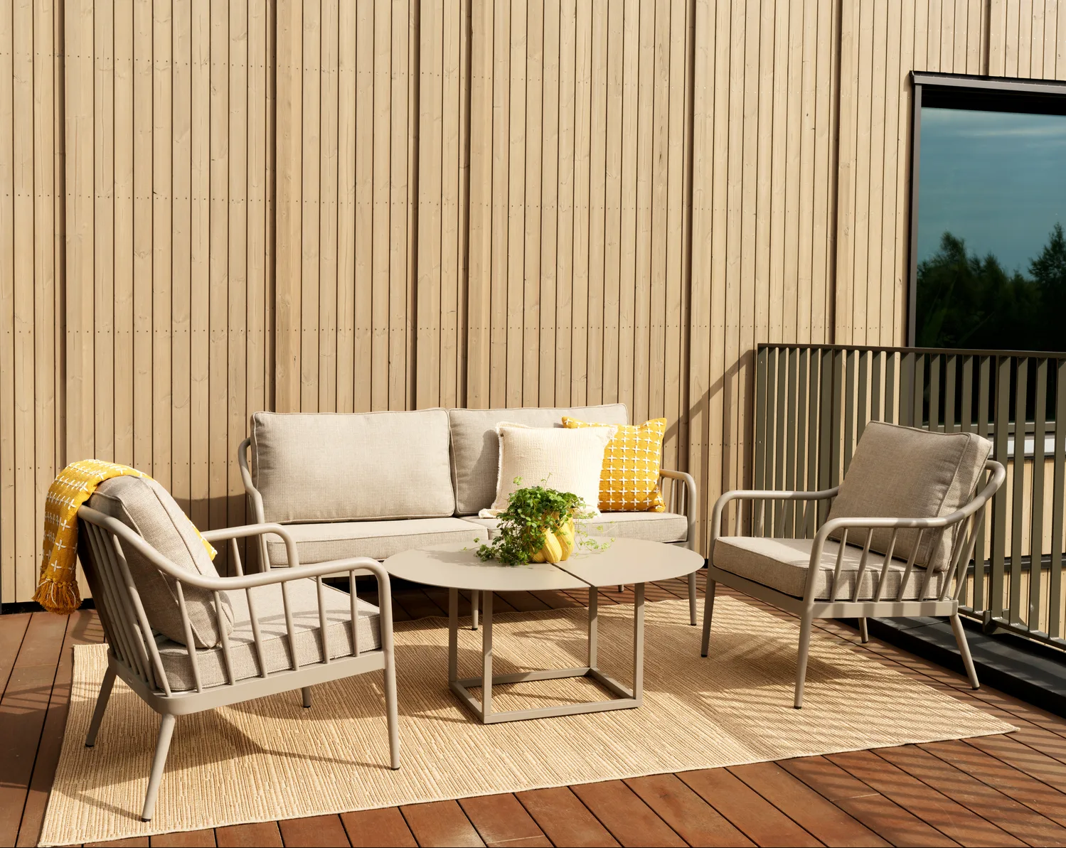 Coleville sohva, Khaki-burlap beige, 3-istuttava Brafab