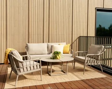 Coleville sohva - Khaki-burlap beige, 3-istuttava - Brafab