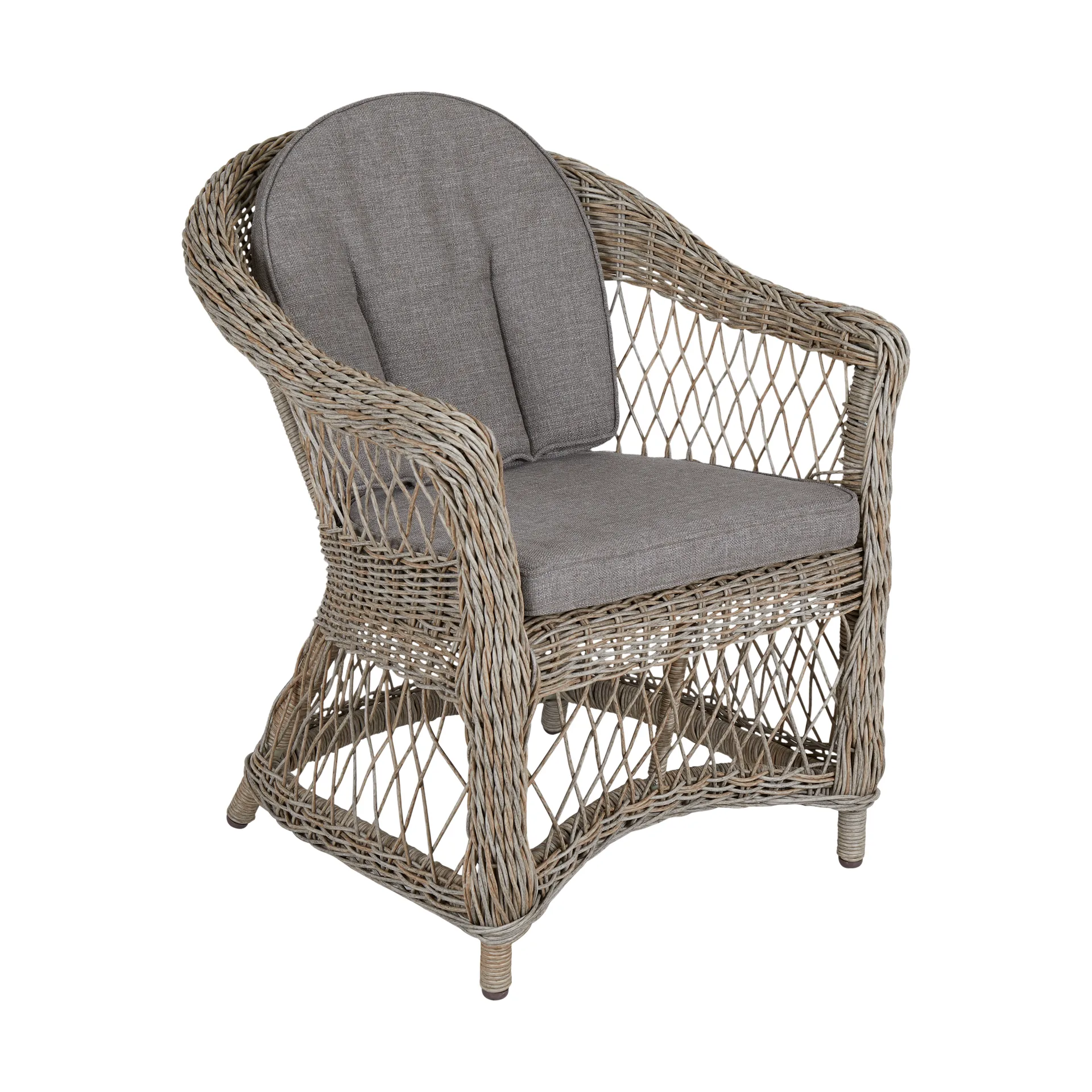 Kamomill käsinojatuoli istuin- ja selkätyynyllä, Beige-hiekka Brafab