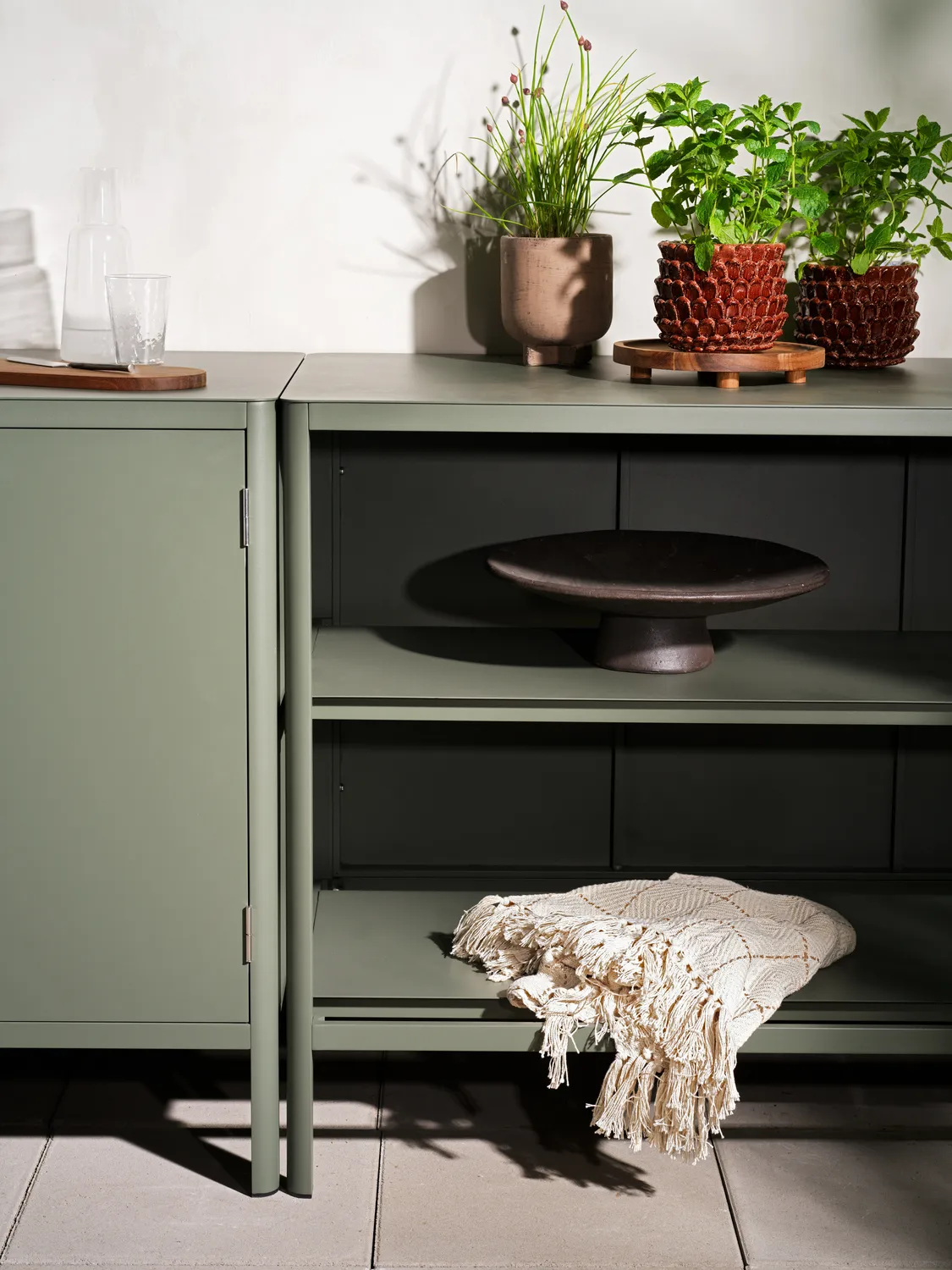 Kelia ulkokeittiön allaskaappi, Nordic green, 121x90x64 Brafab