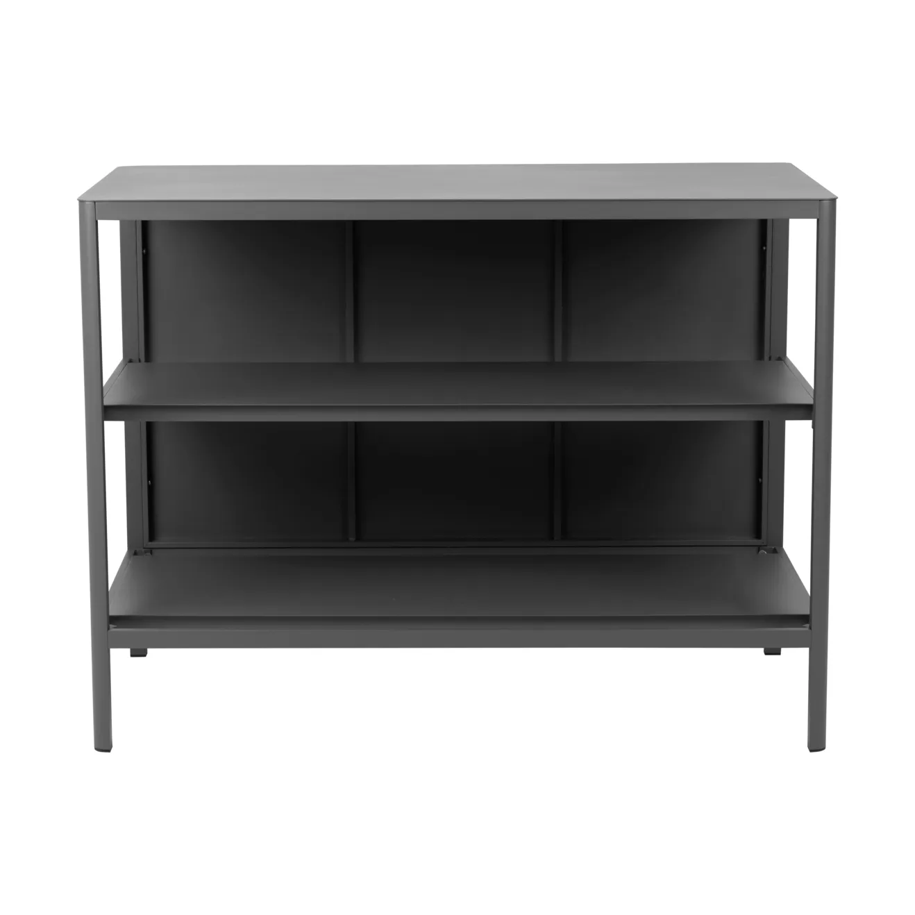 Kelia ulkokeittiön penkki hyllyillä, Antrasiitti, 121x91x64 cm Brafab