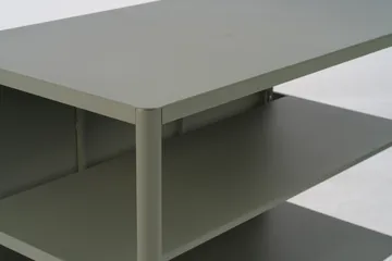 Kelia ulkokeittiön penkki hyllyillä - Nordic green, 121x91x64 cm - Brafab