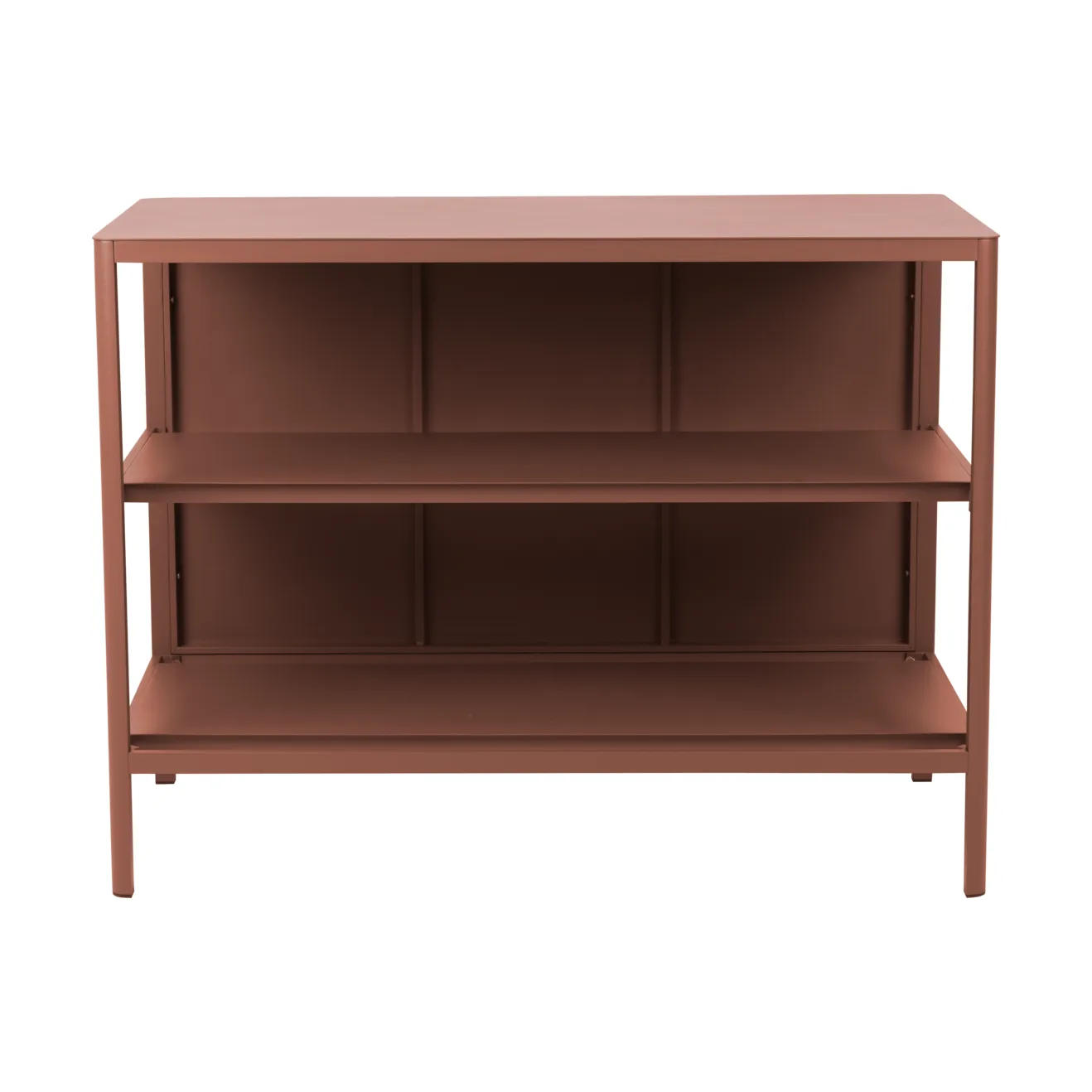 Kelia ulkokeittiön penkki hyllyillä, Zin red, 121x91x64 cm Brafab