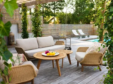 Lily nojatuoli - Twist olki plyysi vehnä - Brafab