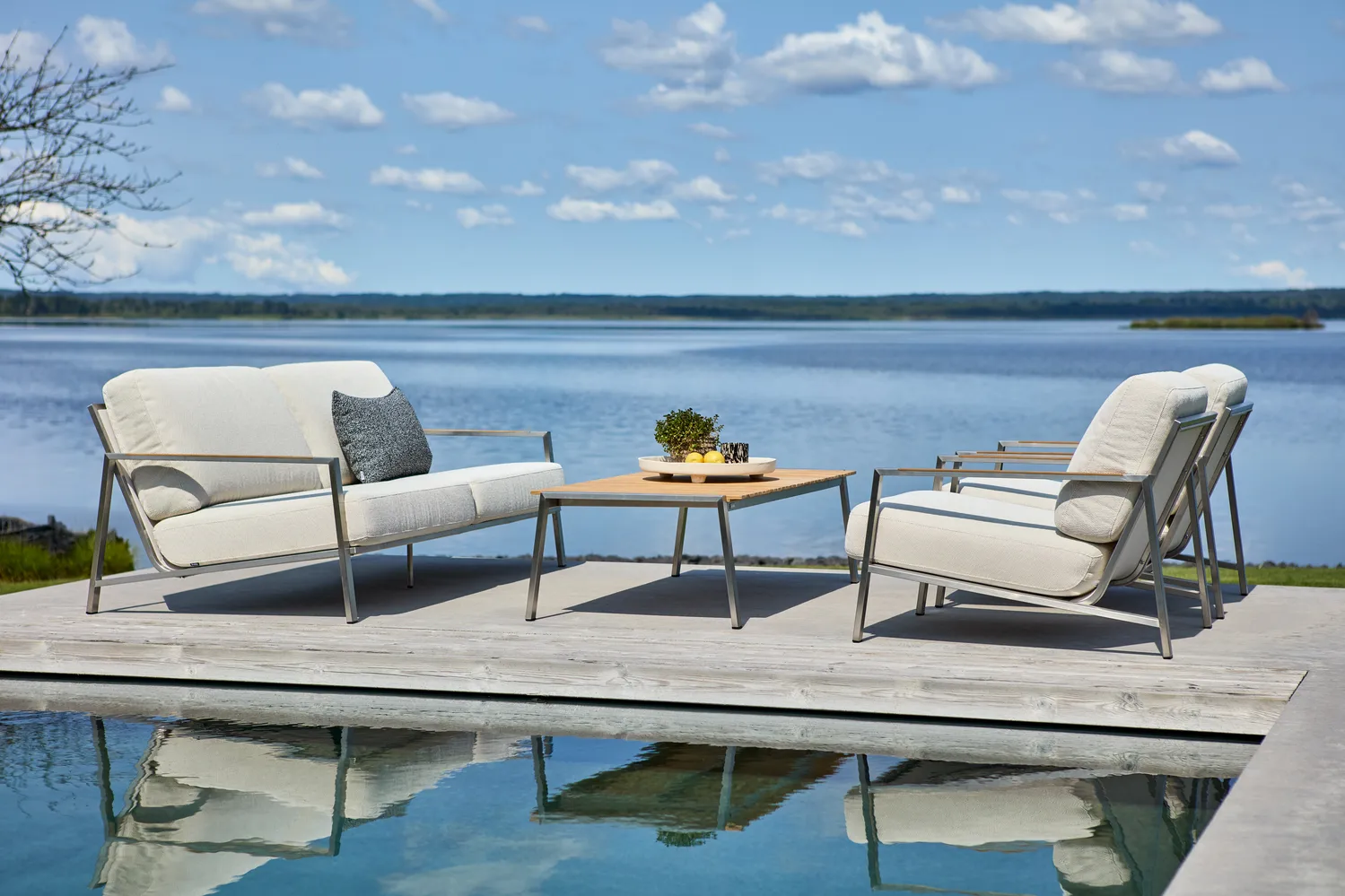 Naos sohva, Stainless steel-dot beige, 2,5-istuttava Brafab