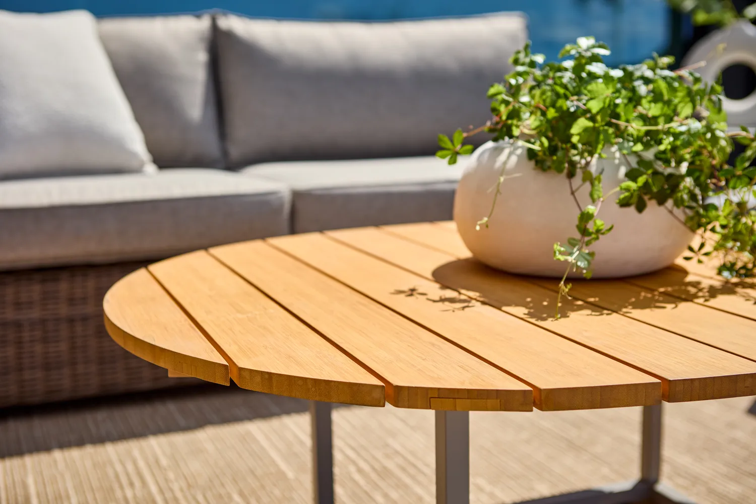 Olive sohvapöytä, Khaki-bambu, 110×80 cm Brafab