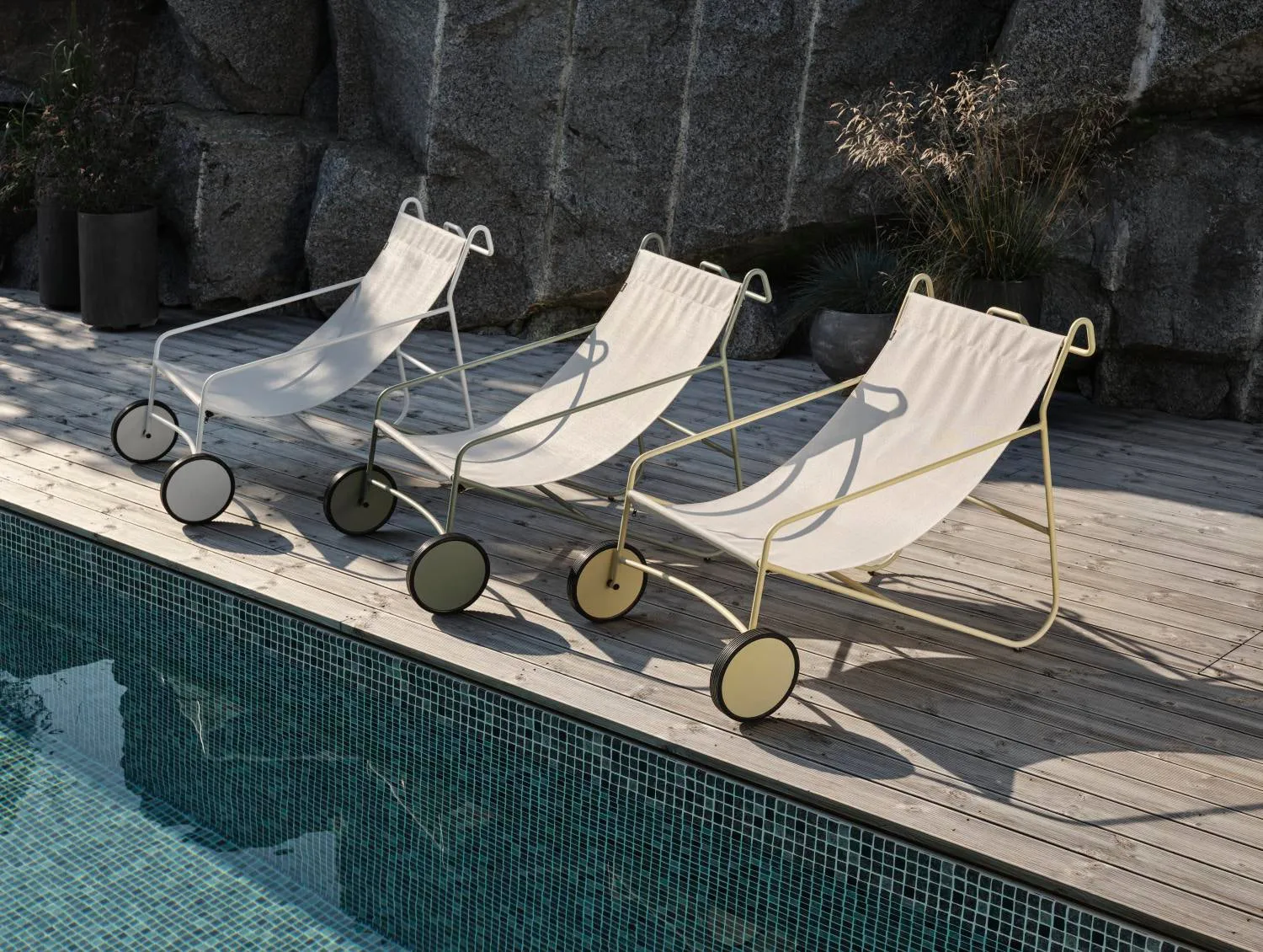 Poul Chair nojatuoli, Dusty green-valkoinen Brafab