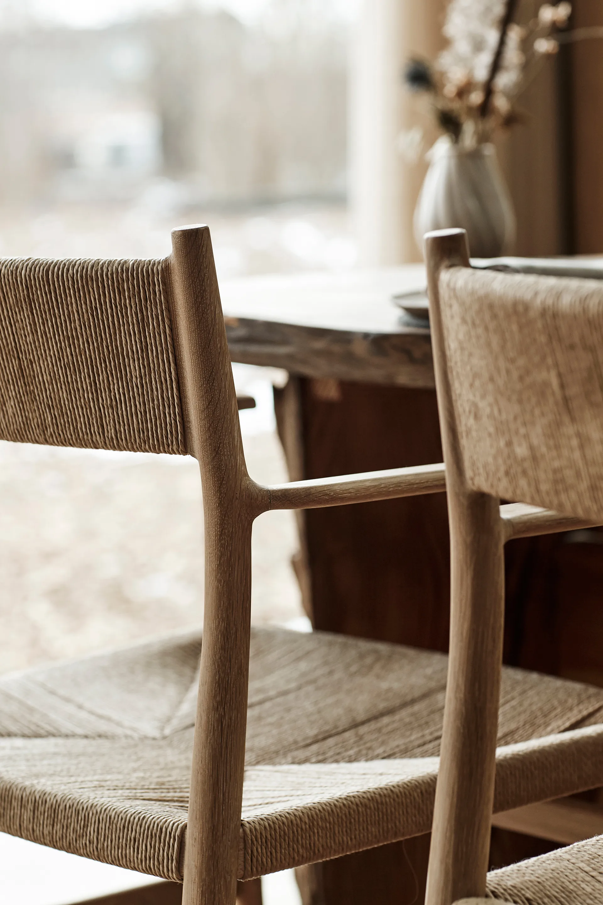 Arv tuoli kudottu selkänoja ja istuin, Savuöljytty tammi-paperinaru Brdr. Krüger