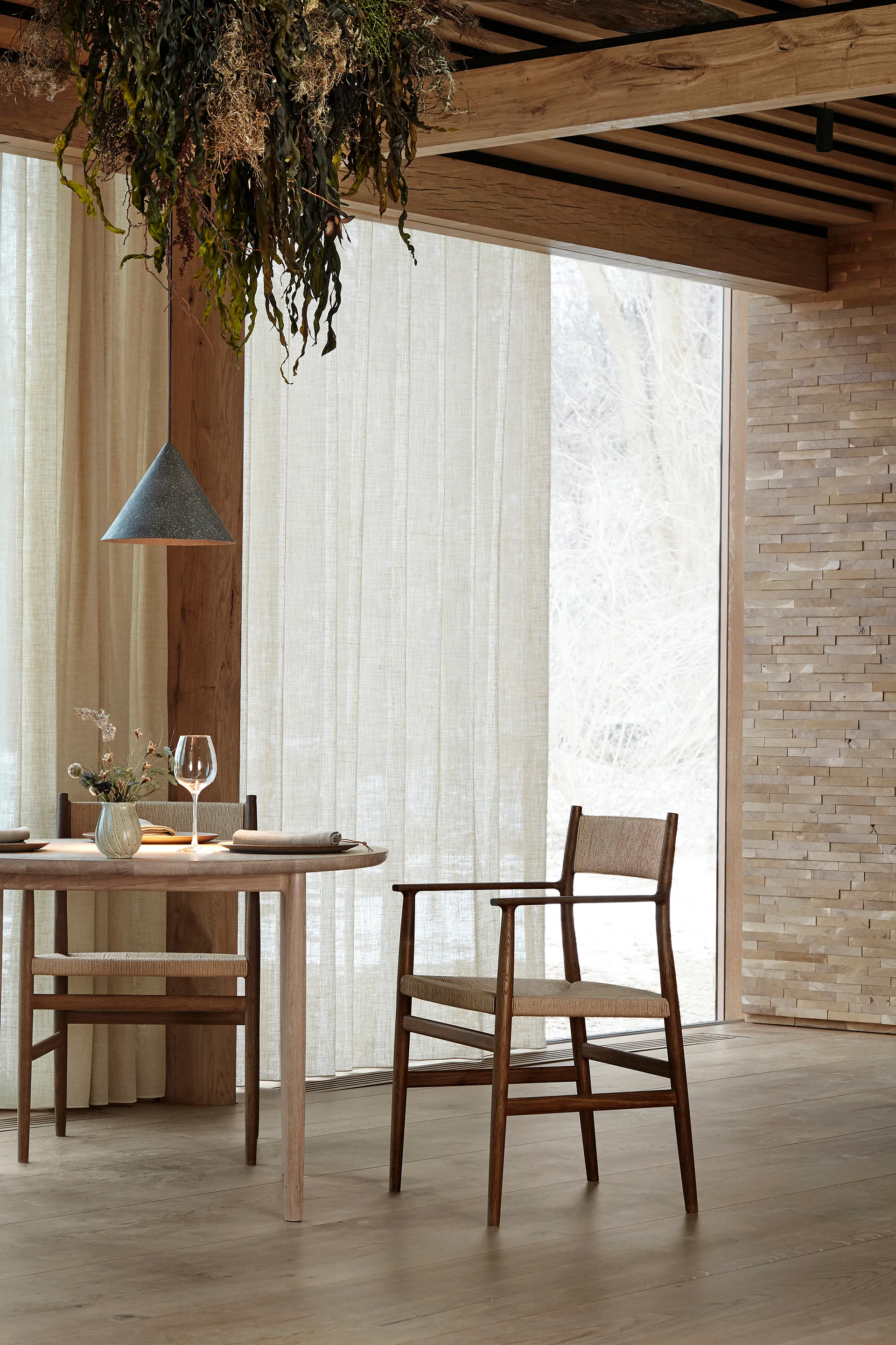 Arv tuoli kudottu selkänoja ja istuin, Savuöljytty tammi-paperinaru Brdr. Krüger