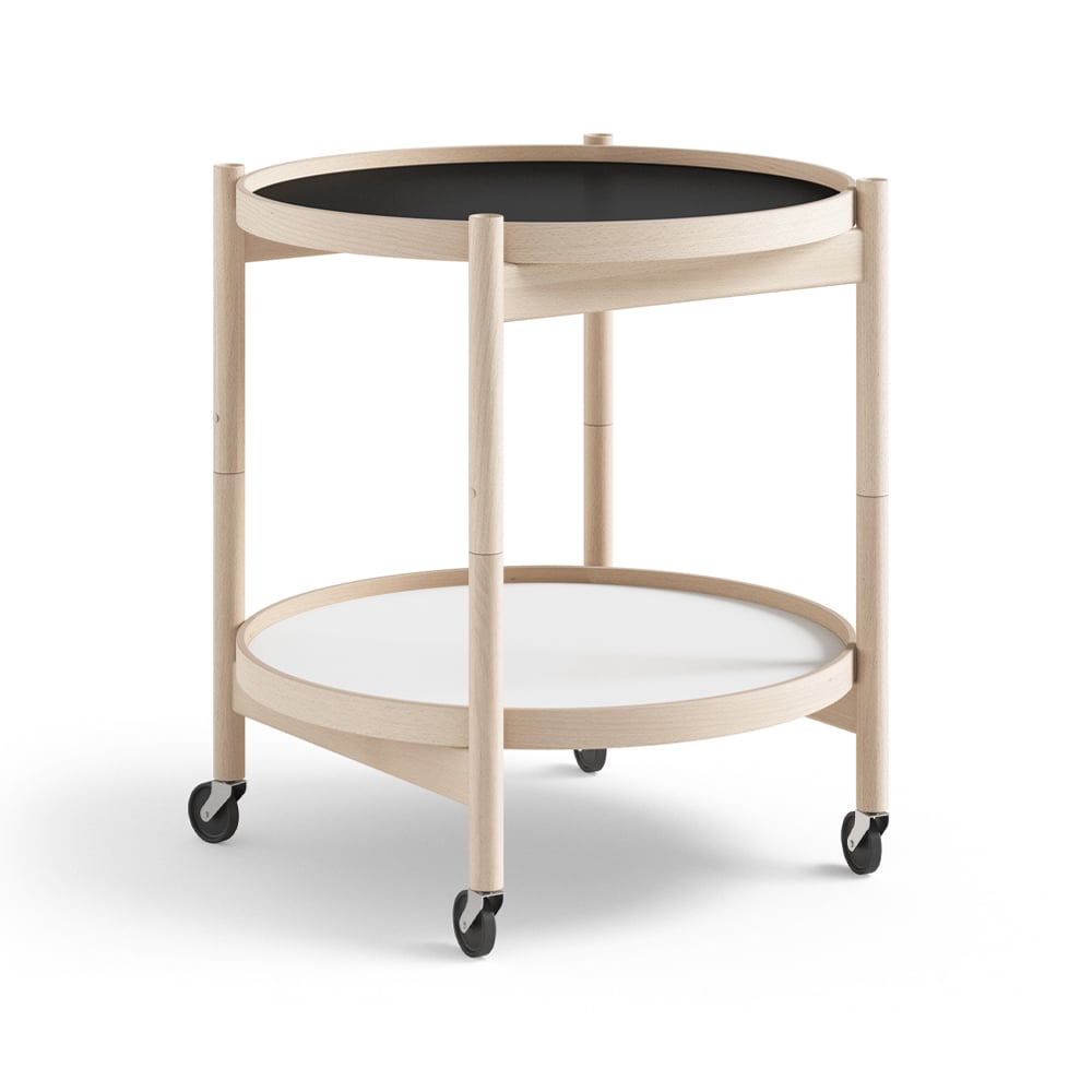 Brdr. Krüger Blling Tray Table model 50 -rullapöytä Base, käsittelemätön pyökkirunko