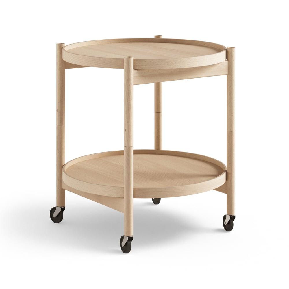 Brdr. Krüger Blling Tray Table model 50 -rullapöytä Pyökki öljytty, öljytty pyökkirunko
