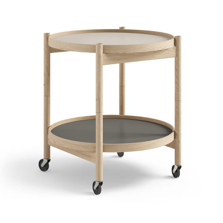 Bølling Tray Table model 50 -rullapöytä - Stone, käsittelemätön tammirunko - Brdr. Krüger