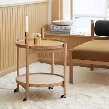 Bølling Tray Table model 50 -rullapöytä - Stone, mustaksi lakattu tammirunko - Brdr. Krüger