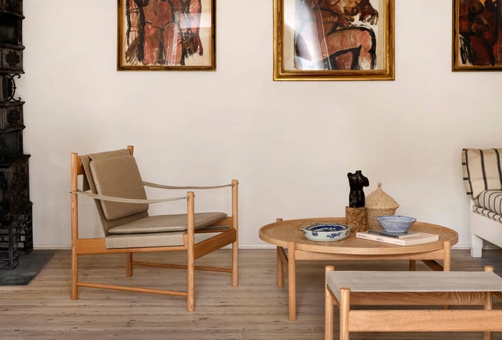 HB loungetuoli, Öljytty tammi-canvas luonnonvärinen Brdr. Krüger