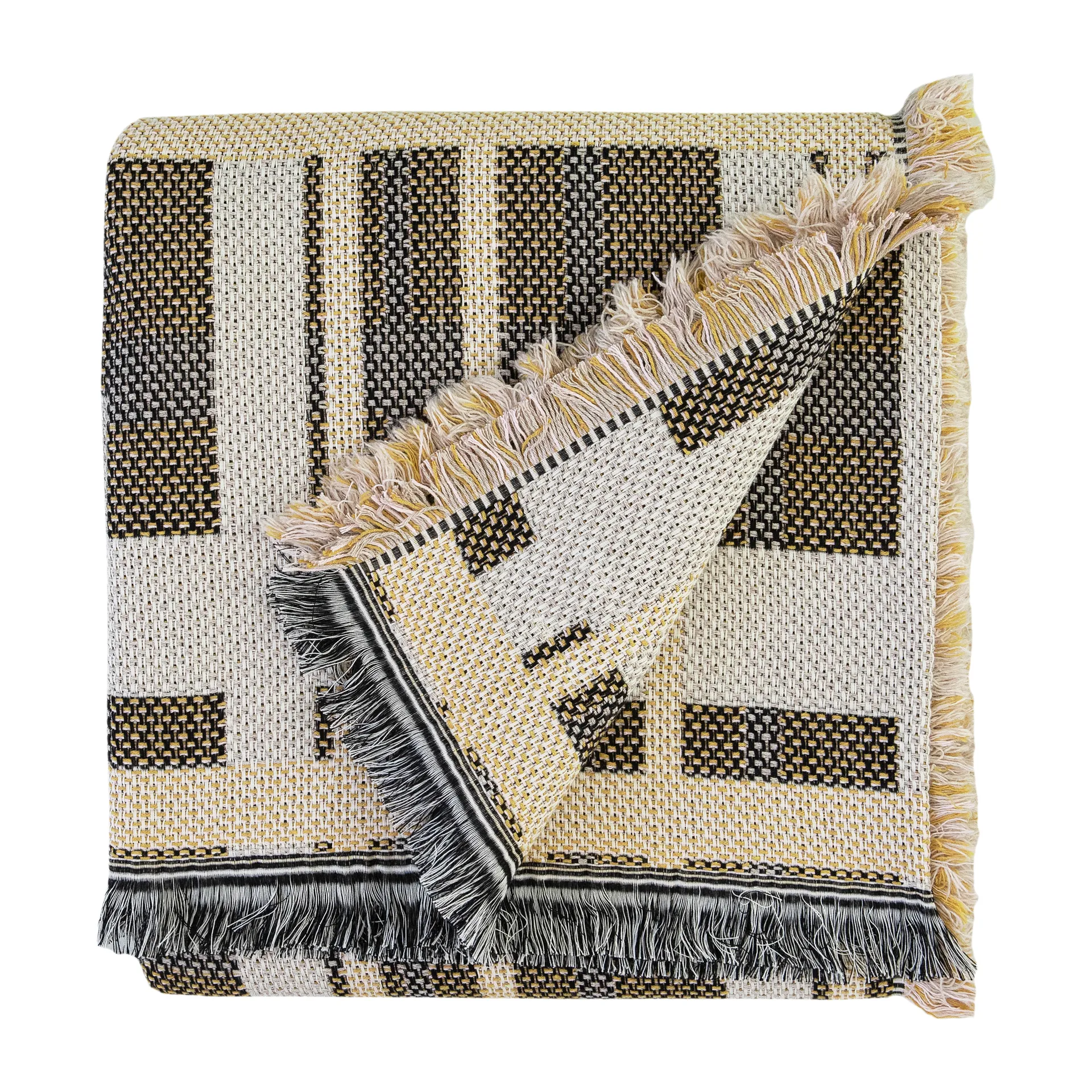 Tradition puuvillahuopa 130 x 170 cm, Keltainen Brita Sweden