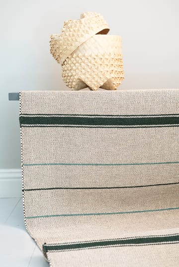 Trapeze matto emerald (cremevalkoinen-vihreä) - 80x300 cm - Brita Sweden