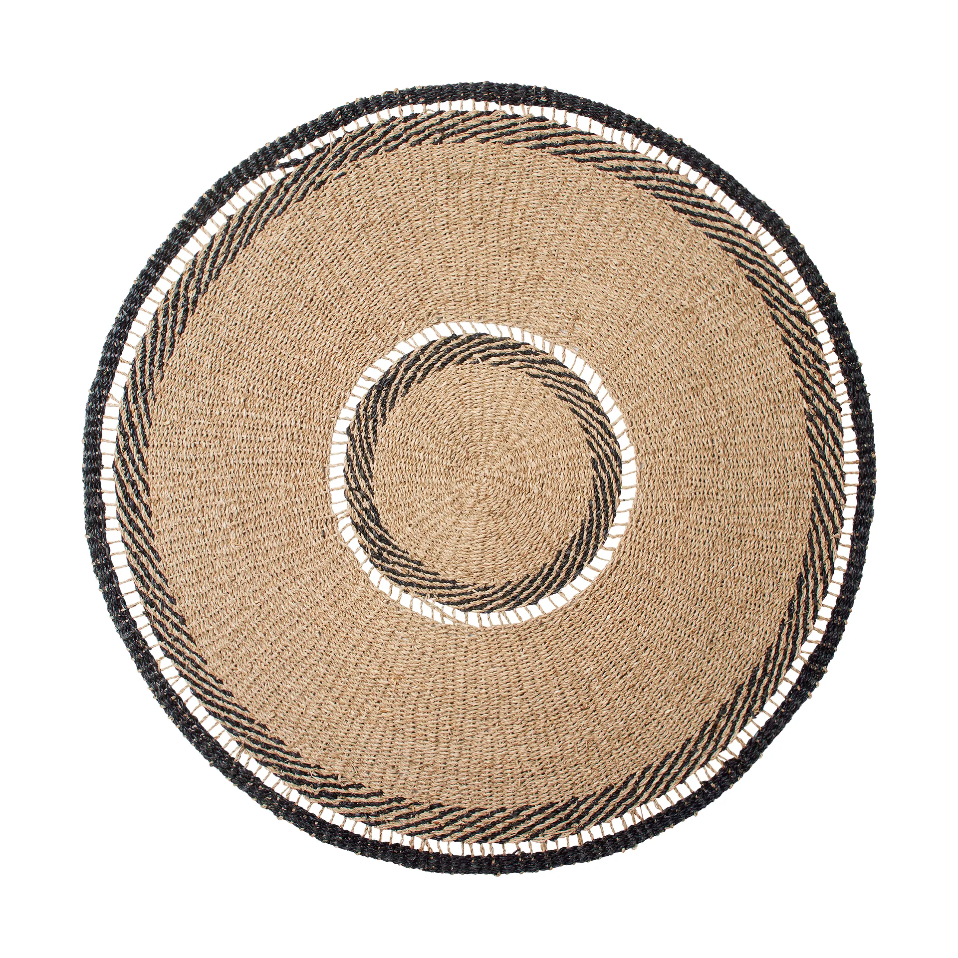 Anina matto meriruoho Ø 120 cm, Natural-black Broste Copenhagen