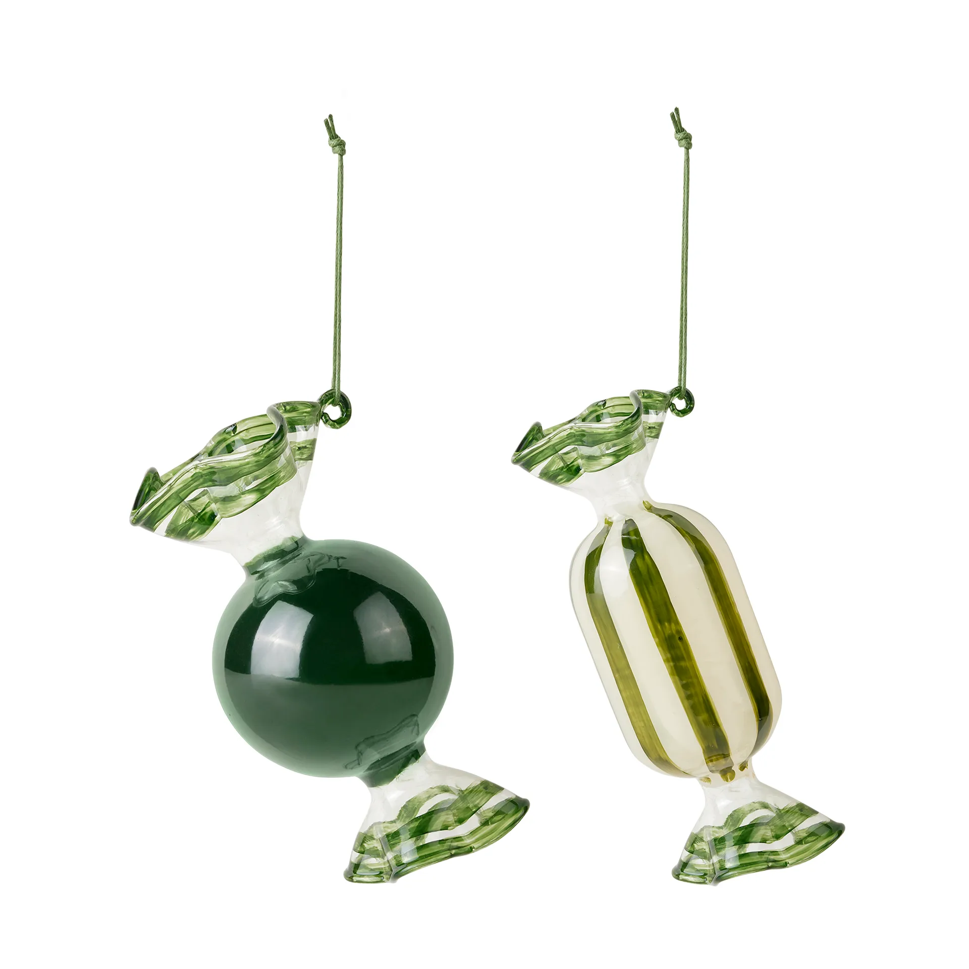 Candy joulukuusenkoriste lasia 2 osaa, Forest green Broste Copenhagen