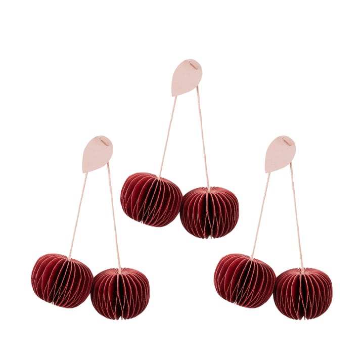 Cherry ripustettava koriste 3 osaa - Pompeian red - Broste Copenhagen