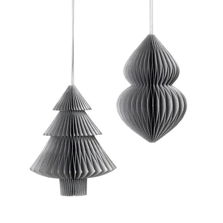 Christmas mix -joulukuusi-joulukoriste 2 osaa Silver - Broste Copenhagen