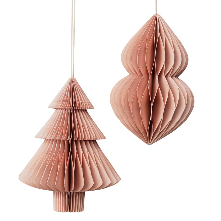 Christmas mix -joulukuusi-joulukoriste, 2-pakkaus - Dusty pink - Broste Copenhagen