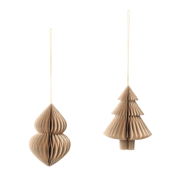 Christmas mix -joulukuusi-joulukoriste 2-pakkaus - Natural brown - Broste Copenhagen