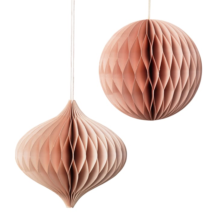 Christmas mix -joulupallo-joulukoriste, 2-pakkaus - Dusty pink - Broste Copenhagen