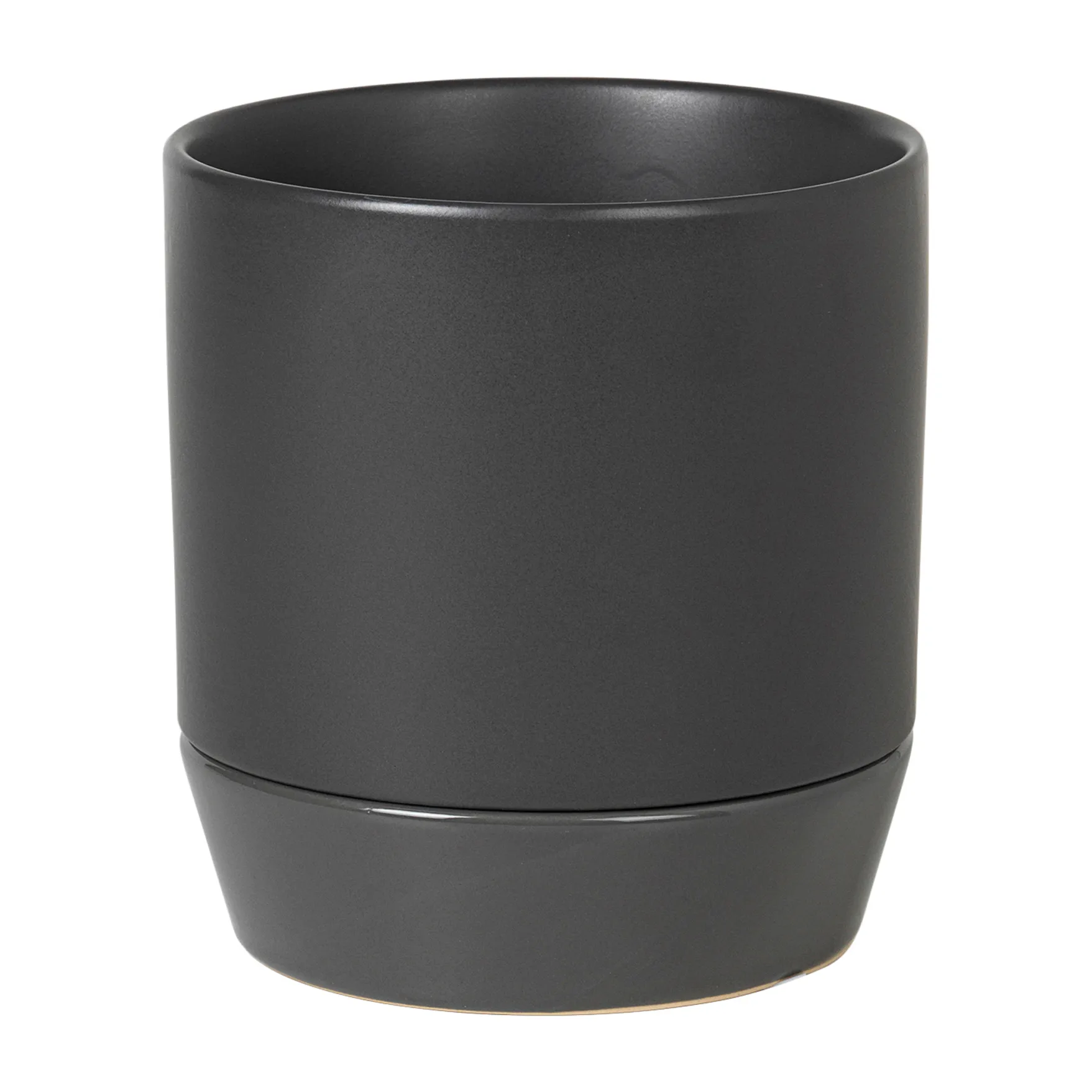Denise ruukku aluslautasella Ø 14 cm, Charcoal grey Broste Copenhagen