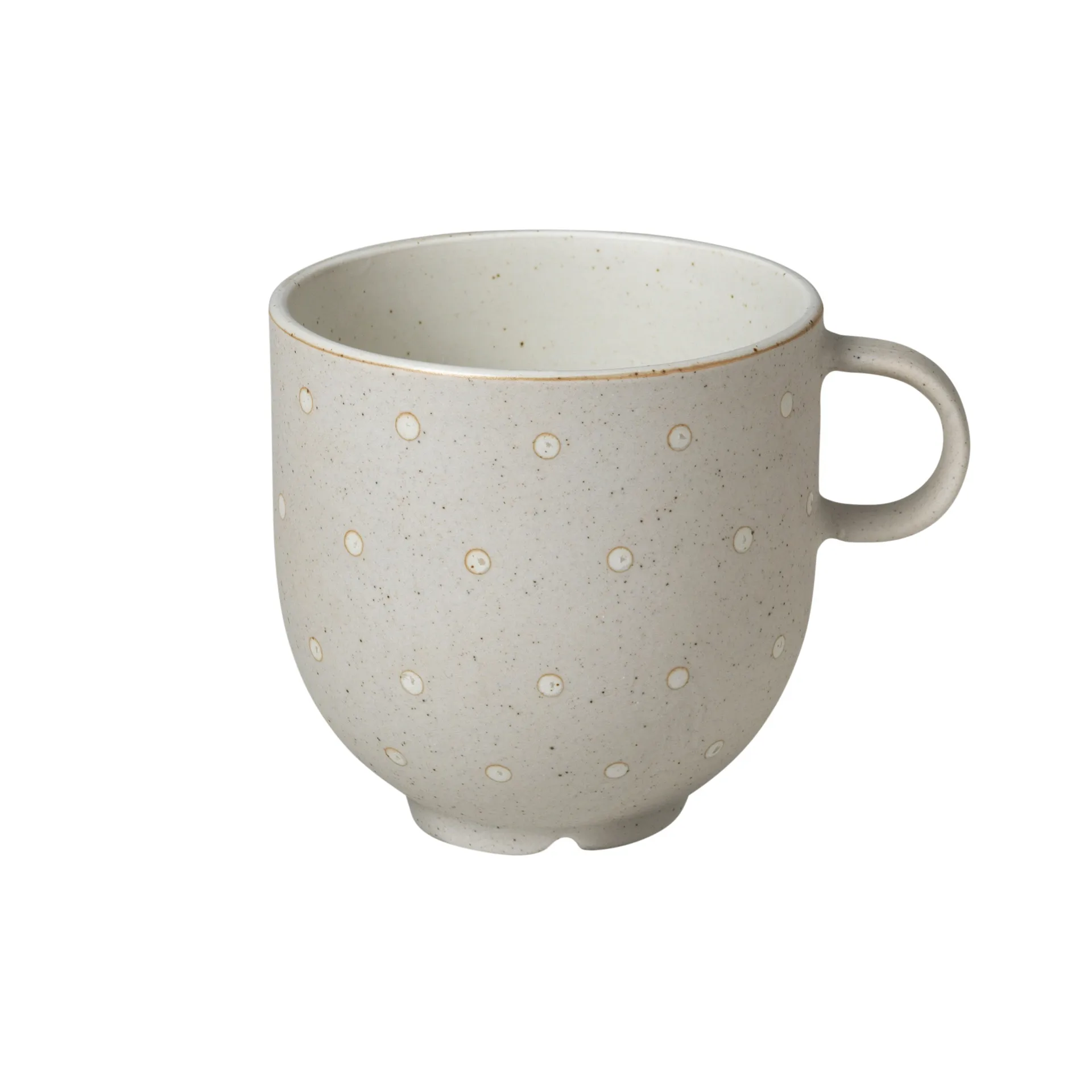 Eli muki kahvalla 20 cl, Matte soft light grey dots Broste Copenhagen