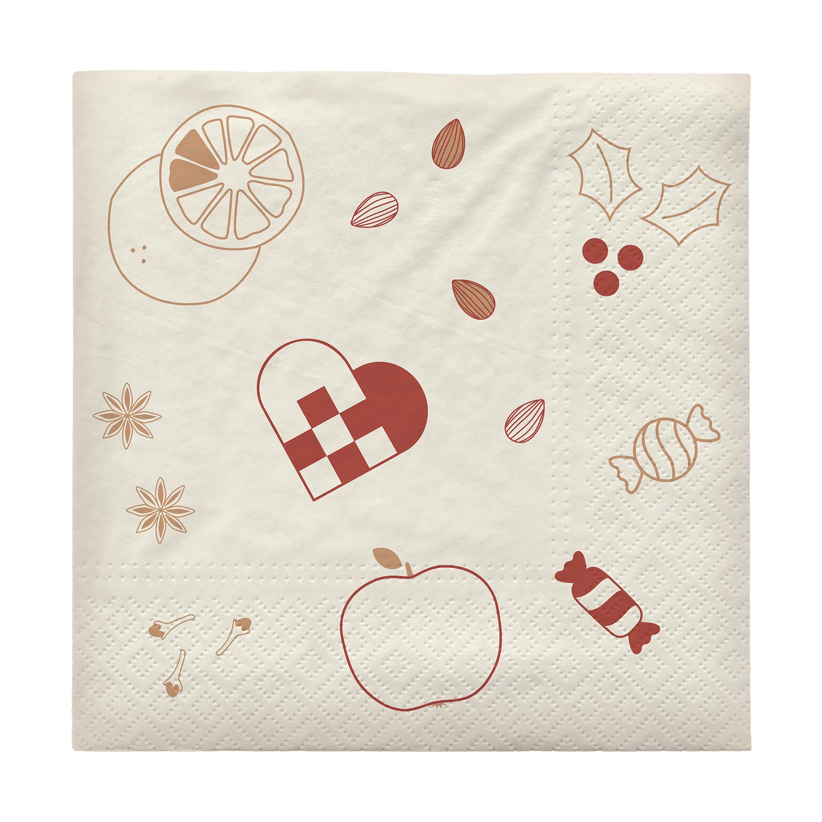 Fryd paperi lautasliina 33x33 cm 20-pack, Pompeian Red Broste Copenhagen