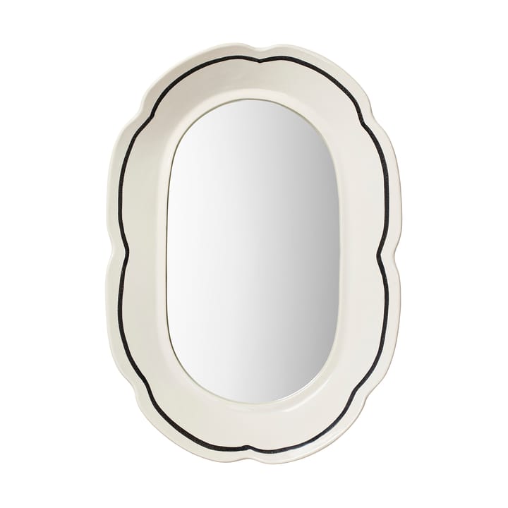 Hilma-peili 30x45 cm - Off white-musta - Broste Copenhagen