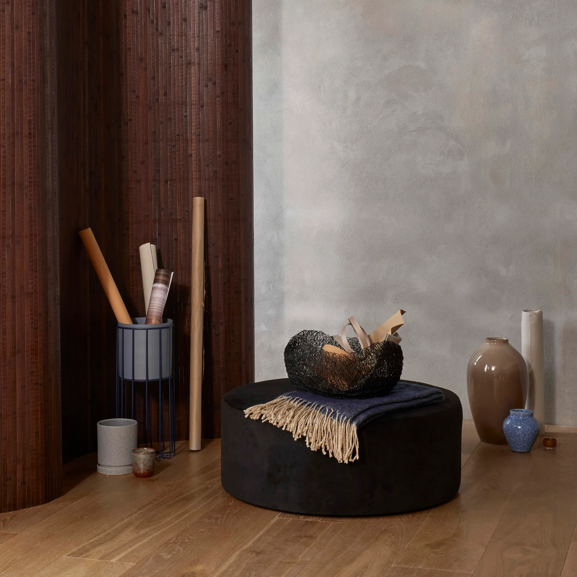Ingrid keramiikkamaljakko 14,5 cm, 3-pakkaus, Insignia blue-white Broste Copenhagen