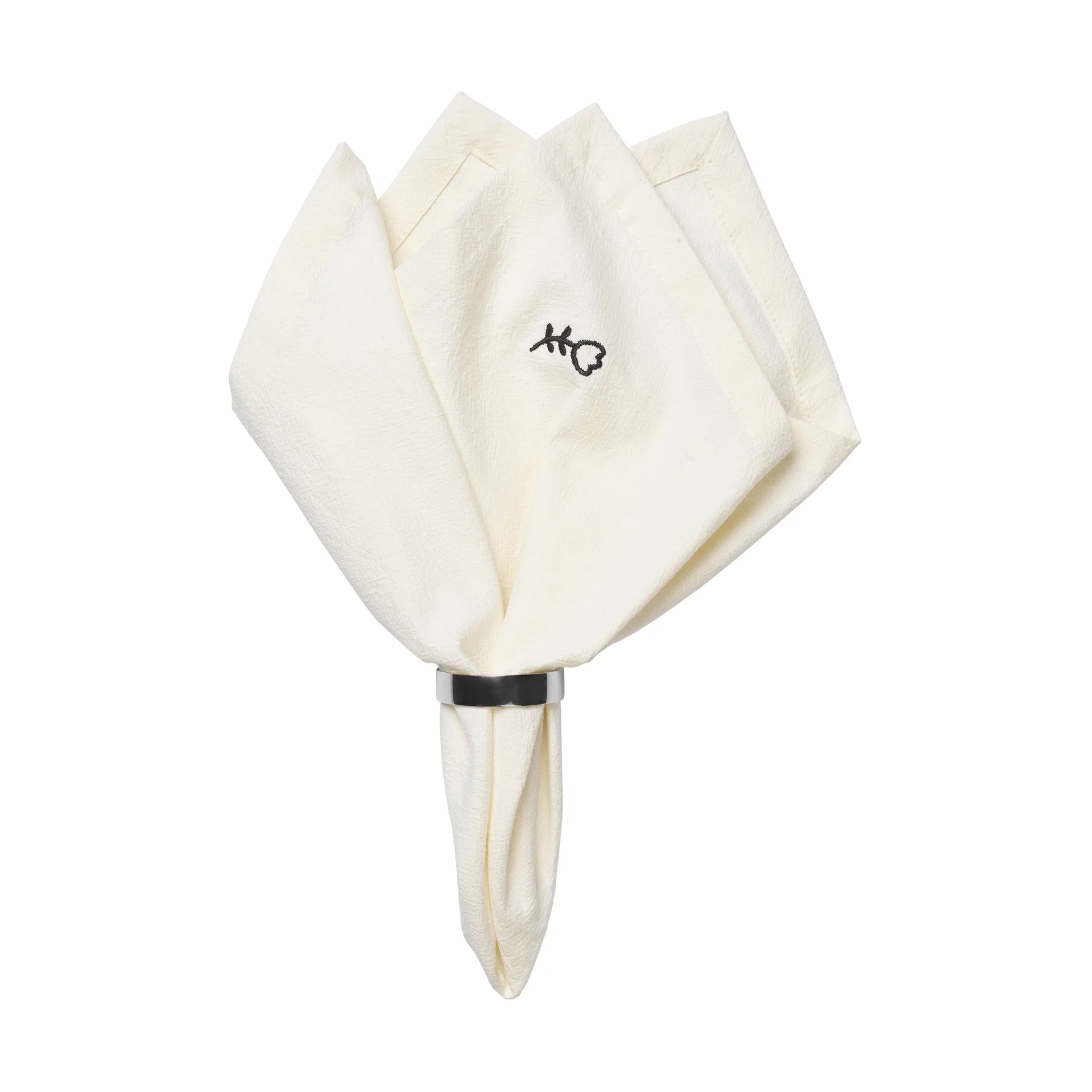 Mai kangaslautasliina 45x45 cm, Black-off white Broste Copenhagen