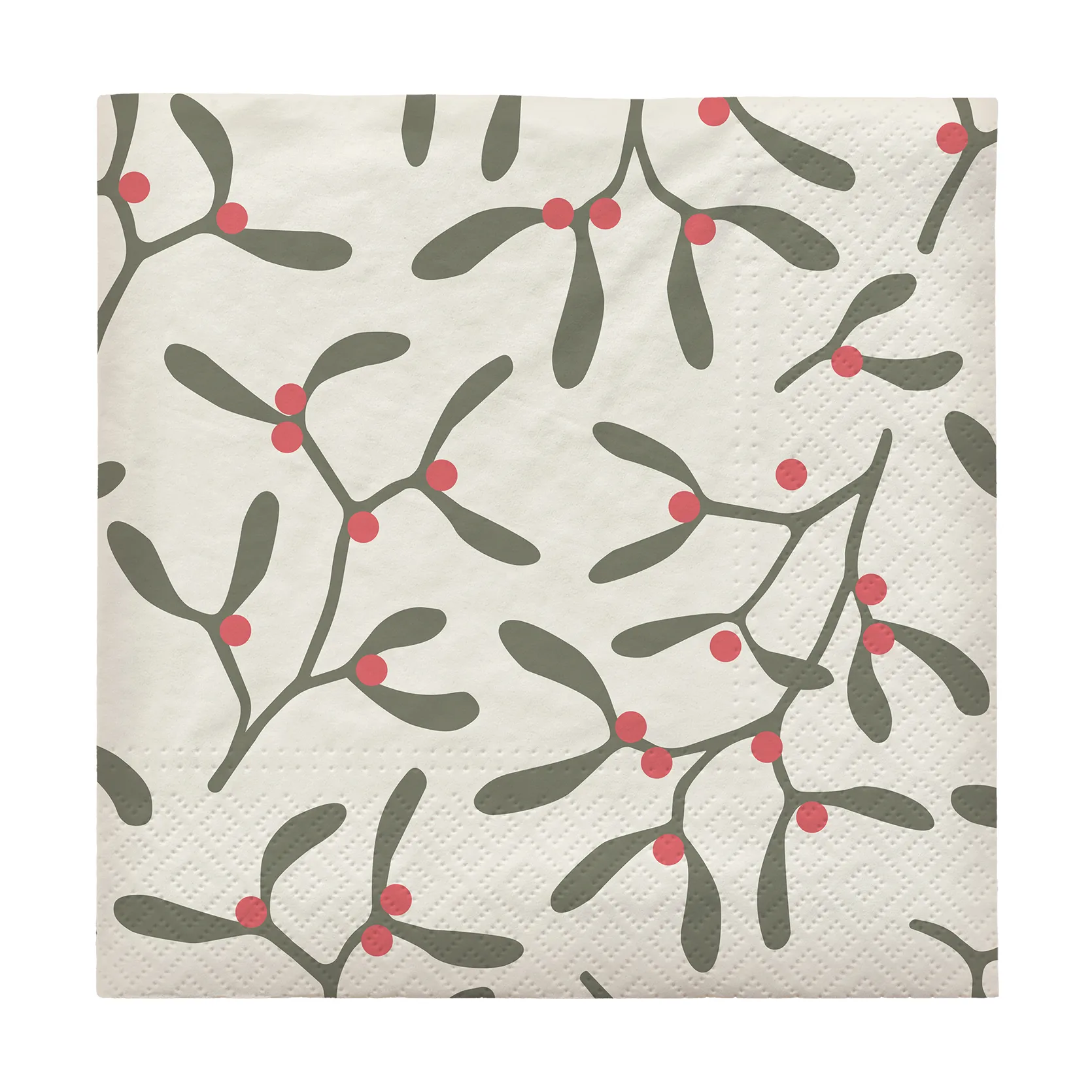 Mistletoe paperinen servietti 33x33 cm 20-pack, Pompeian Red Broste Copenhagen