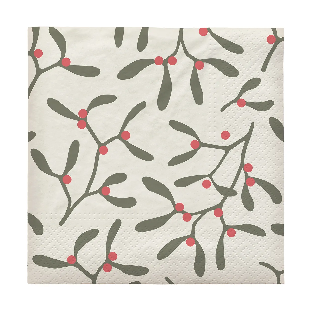 Broste Copenhagen Mistletoe paperinen servietti 33x33 cm 20-pack Pompeian Red