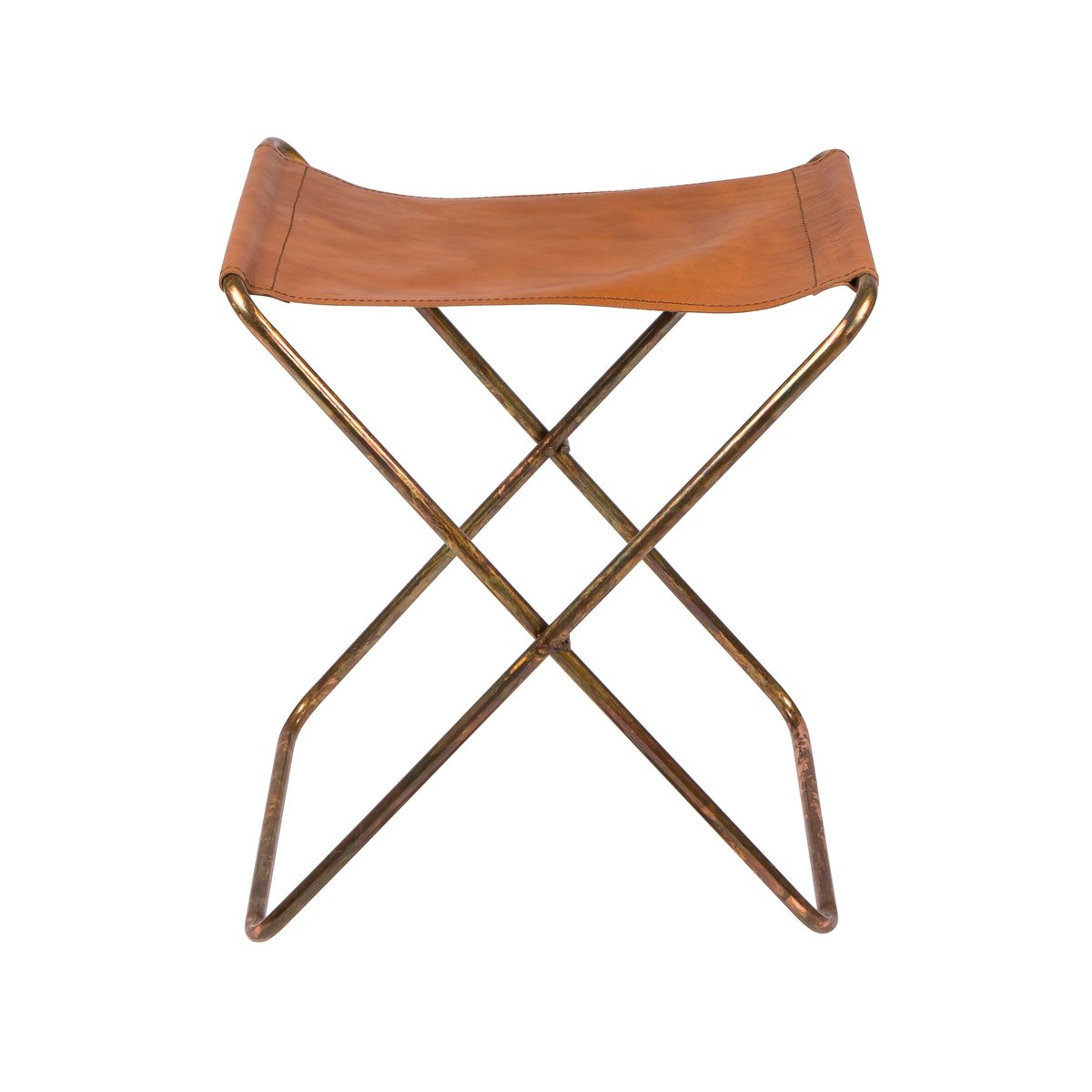 Broste Copenhagen Nola jakkara nahka ruskea, 45 cm | Skandinaavinen Sisustus | Jakkarat | Ruskea