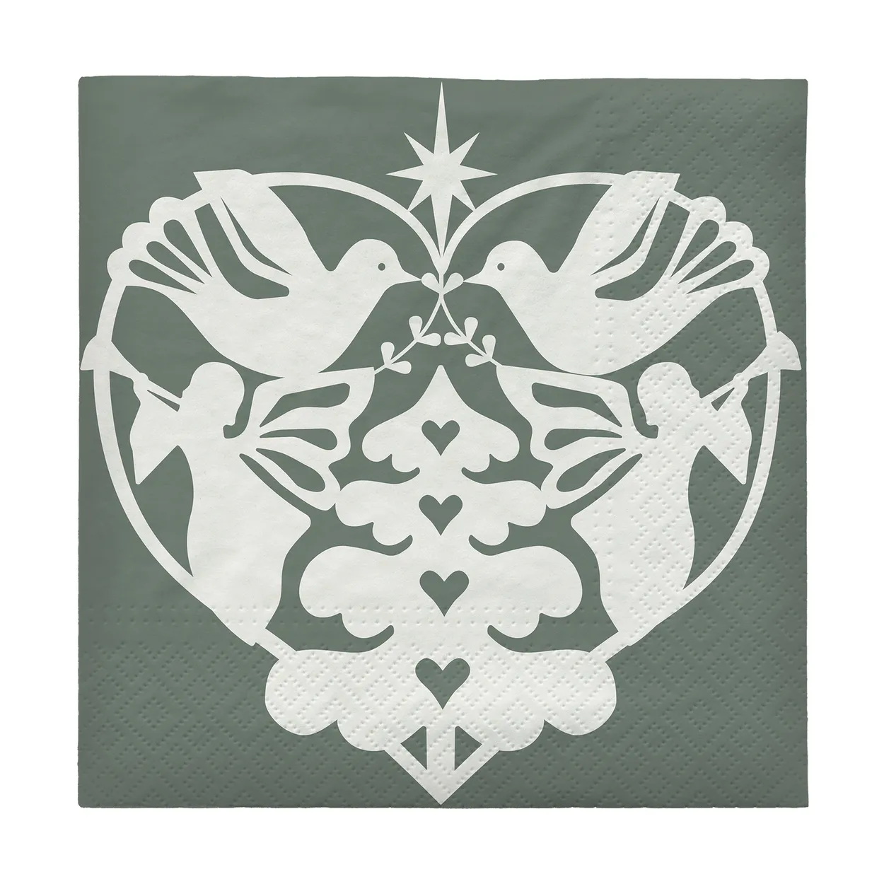 Broste Copenhagen Nostalgia paperinen servetti 33x33 cm 20-pack Grape Leaf Green