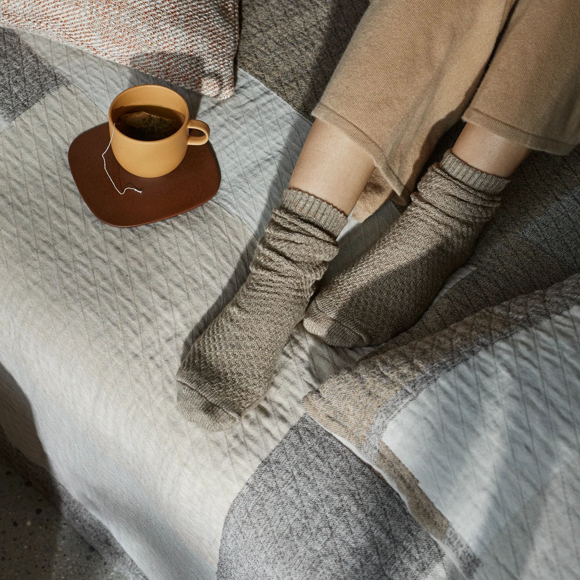 Patch tyynynpäällinen 60x60 cm, Beige-ruskea Broste Copenhagen
