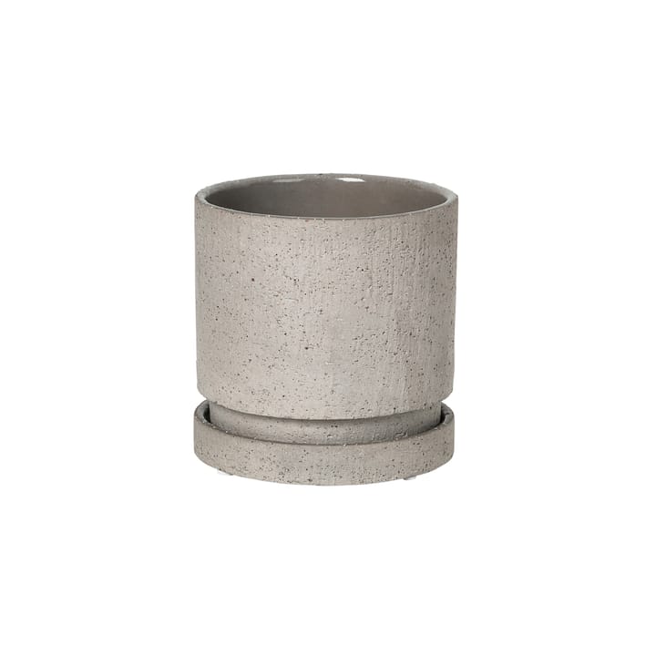 Polaris ruukku aluslautasella Ø 12 cm - Ceramic drizzle (harmaa) - Broste Copenhagen