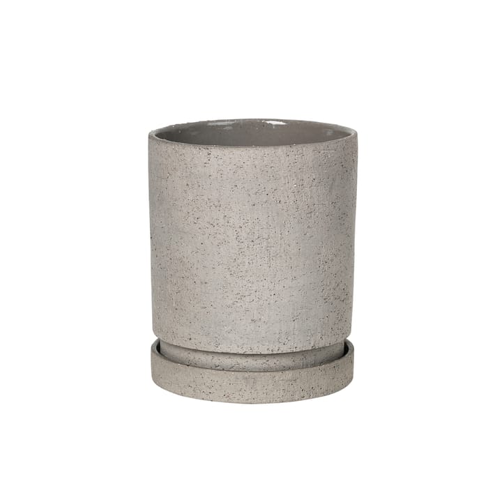 Polaris ruukku aluslautasella Ø 14 cm - Ceramic drizzle (harmaa) - Broste Copenhagen