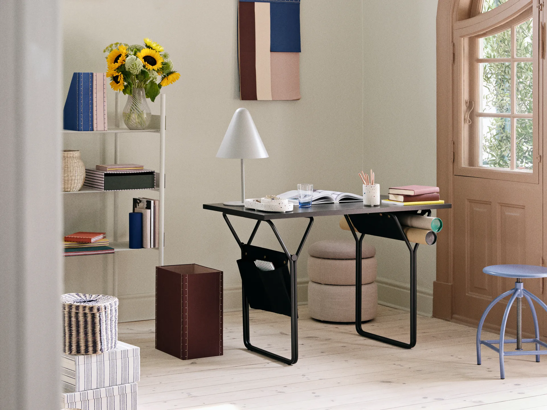 Polly kori 3 osaa, Natural-black Broste Copenhagen